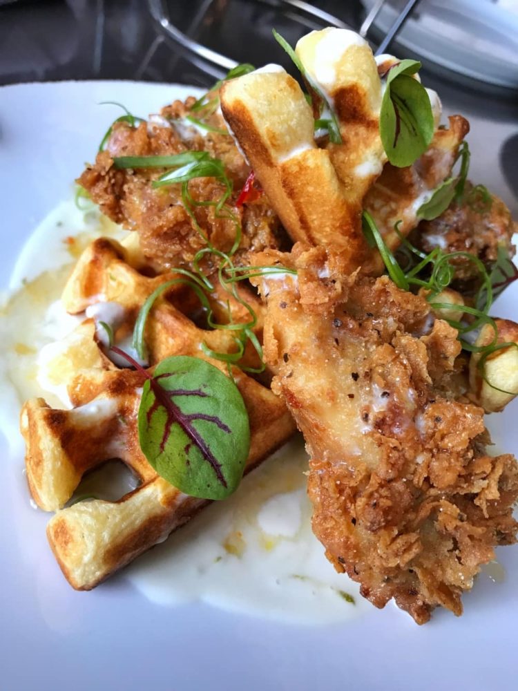 When Sweet and Savoury go hand in hand: Fried Chicken and Waffles from Carbon Bar.
