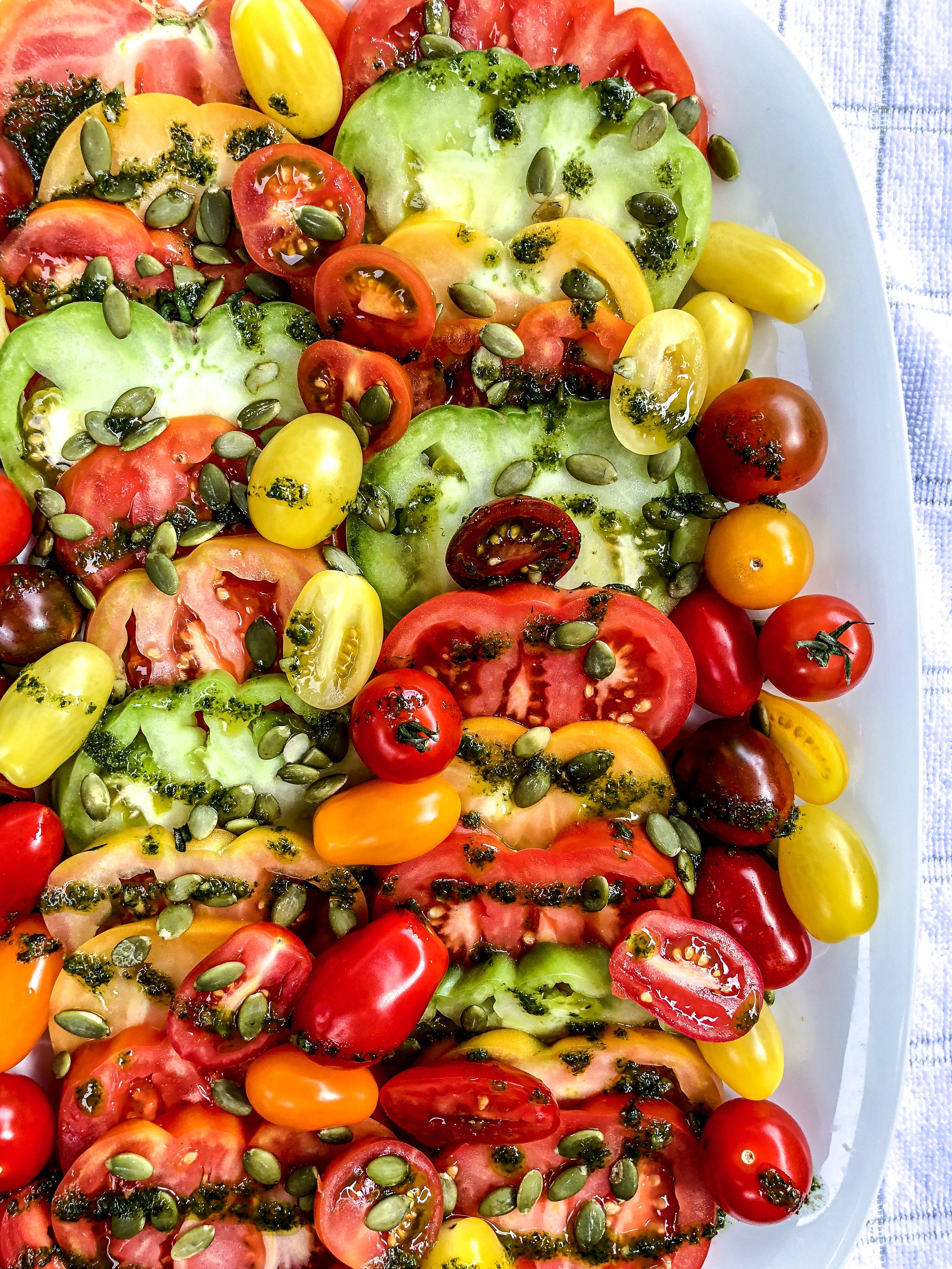 Heirloom Tomato Platter with Herb Oil from Food & Drink 25th Anniversary Issue
