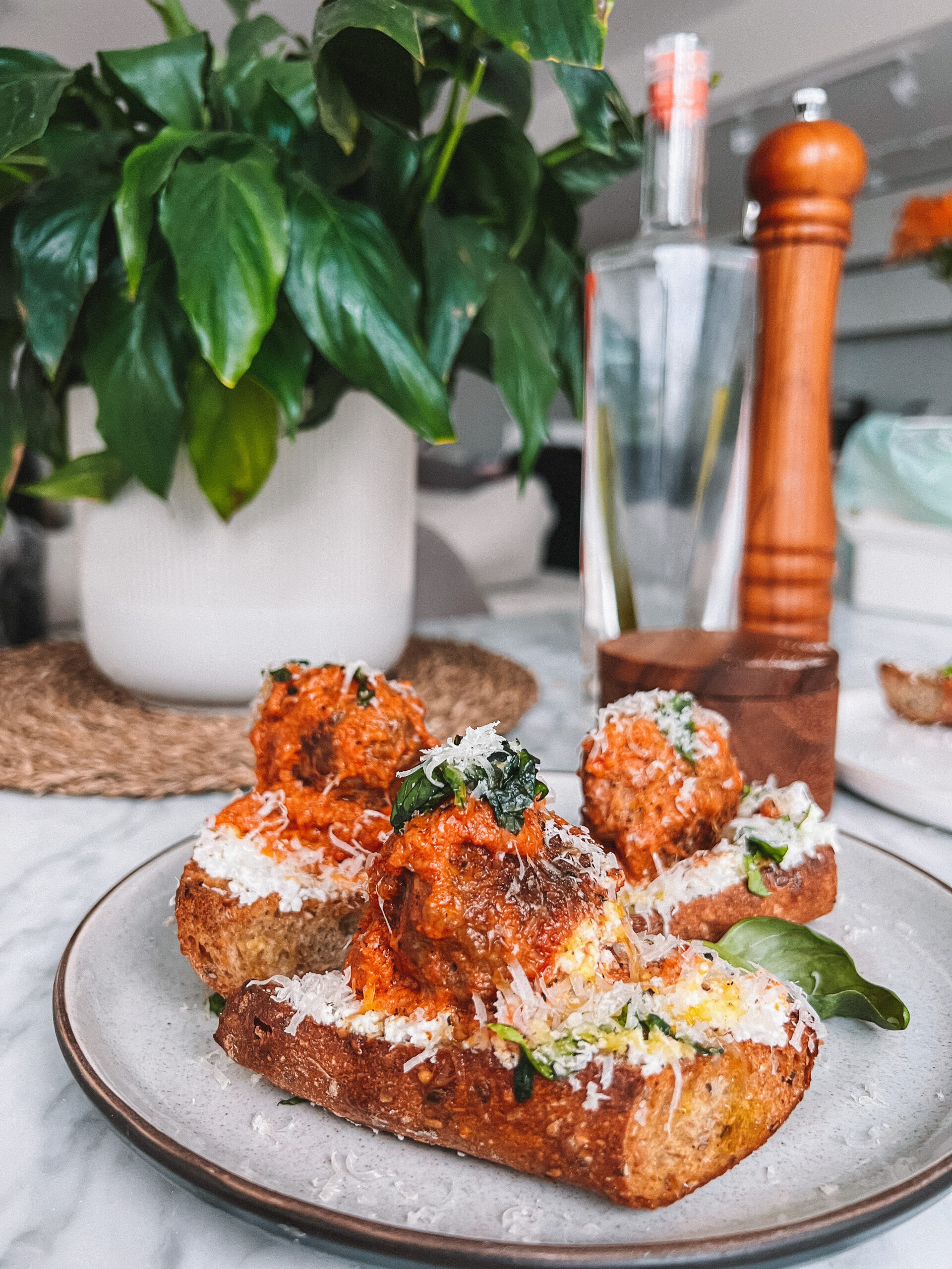 Vodka Sauce Meatballs on Ricotta Toast Everything Delish