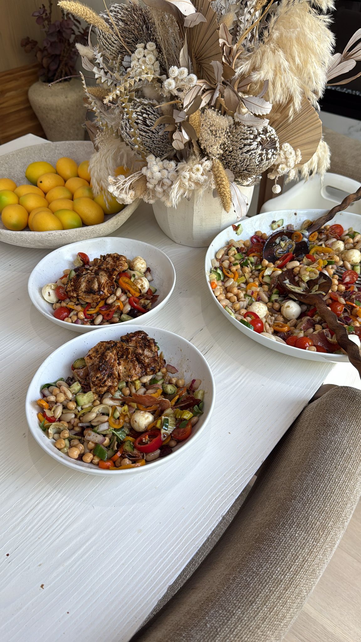 Italian Bean Salad with Grilled Chicken