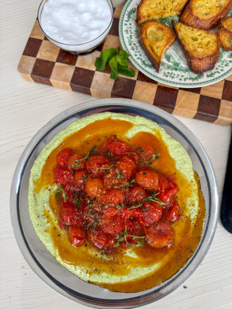 Herby Whipped Feta Dip with Roasted Tomatoes