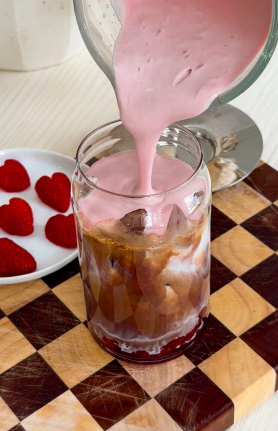 Iced Strawberry Mocha with Strawberry Cold Foam