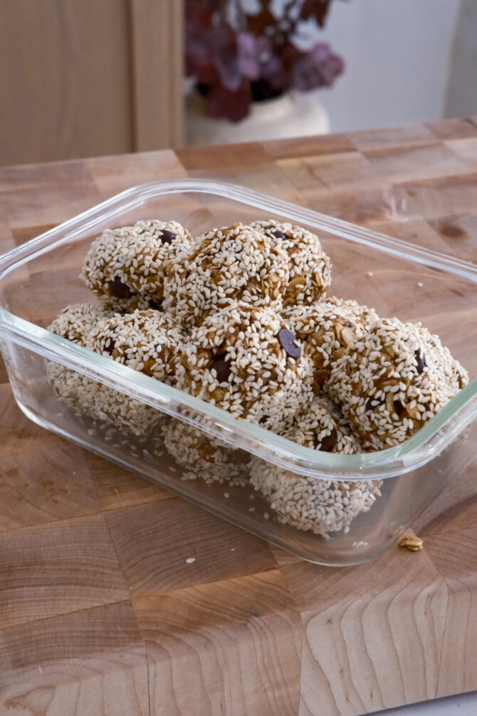 Tahini Peanut Butter Protein Energy Bites