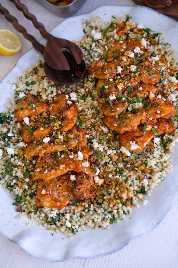 Honey Harissa Chicken with Herby Couscous & Roasted Vegetables