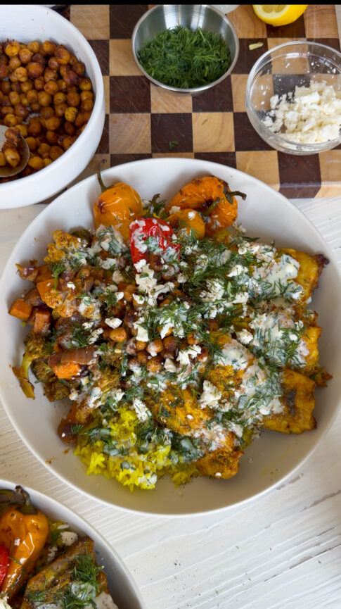 Golden Chicken & Turmeric Coconut Rice Power Bowls